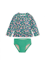 Tea Collection Rash Guard Baby Swim Set - Orchid Ditsy Print