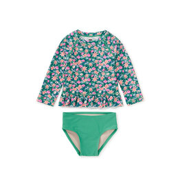 Tea Collection Rash Guard Baby Swim Set - Orchid Ditsy Print