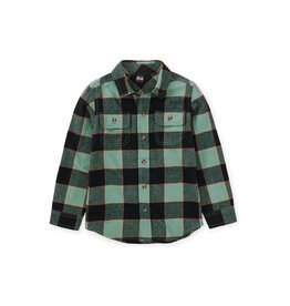 Tea Collection Flannel Button Up Shirt - Forest  Plaid