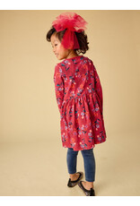 Tea Collection Vintage Floral Long Sleeve Wrap Neck Dress