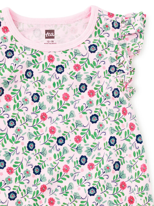 Tea Collection Flutter Baby Romper - Azulejos Floales