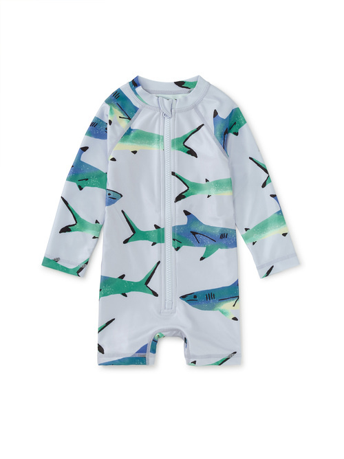 Tea Collection Baby Rashguard Swimsuit - Painted Sharks