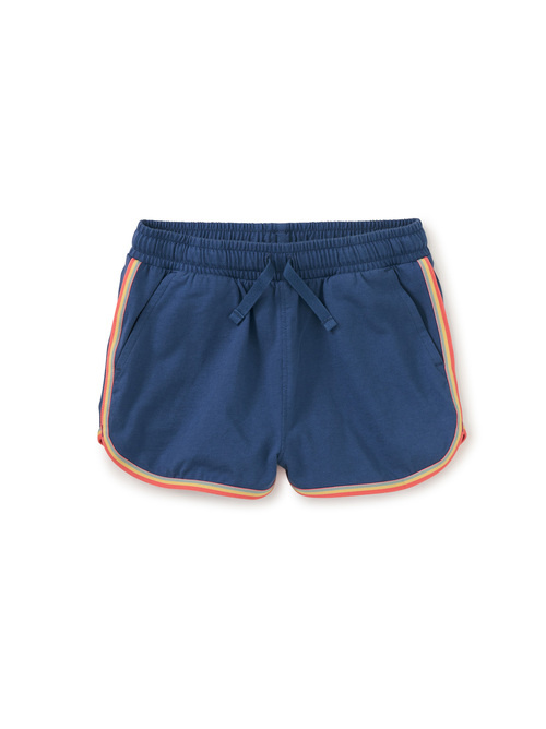 Tea Collection Rainbow Binding Track Shorts - Cosmic Blue