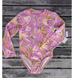 Tea Collection Long Sleeve Rash Guard One Piece - Tropical Mulberry