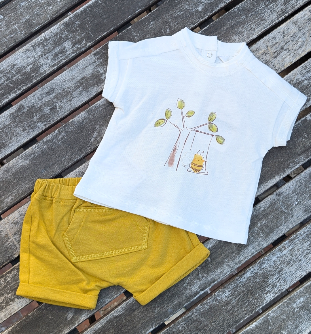 Mayoral Mayoral Summer Tee & Shortie Set - Bumble Bee Swing