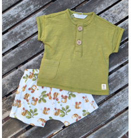 Mayoral Mayoral Olive Pocket Tee & Bumblebee Shortie Set