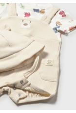 Mayoral Mayoral Teddy Overall Romper & Hat Set