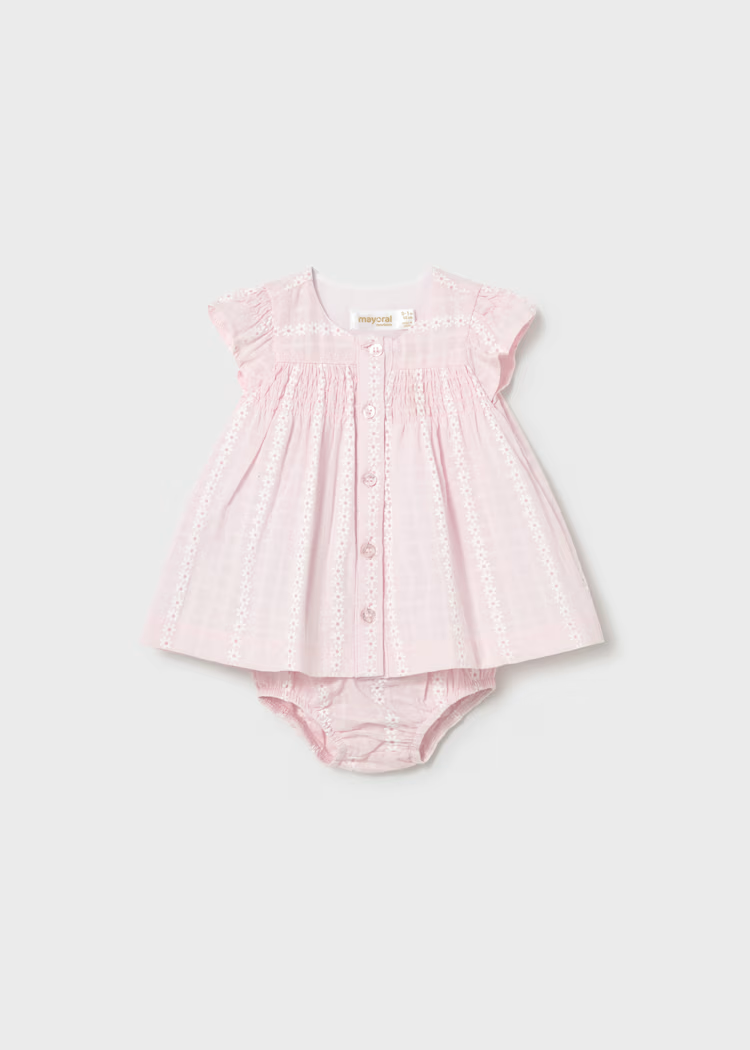 Mayoral Rosa  Baby Dress & Bloomers set