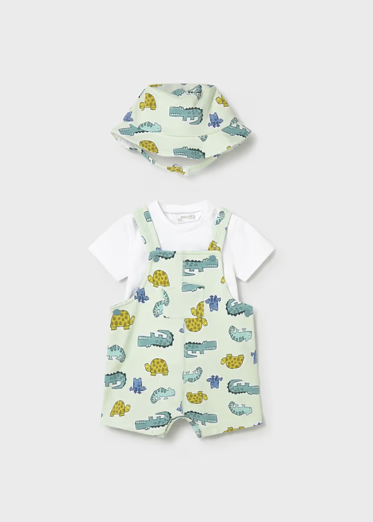 Mayoral Mayoral Dino Overall & Hat Set