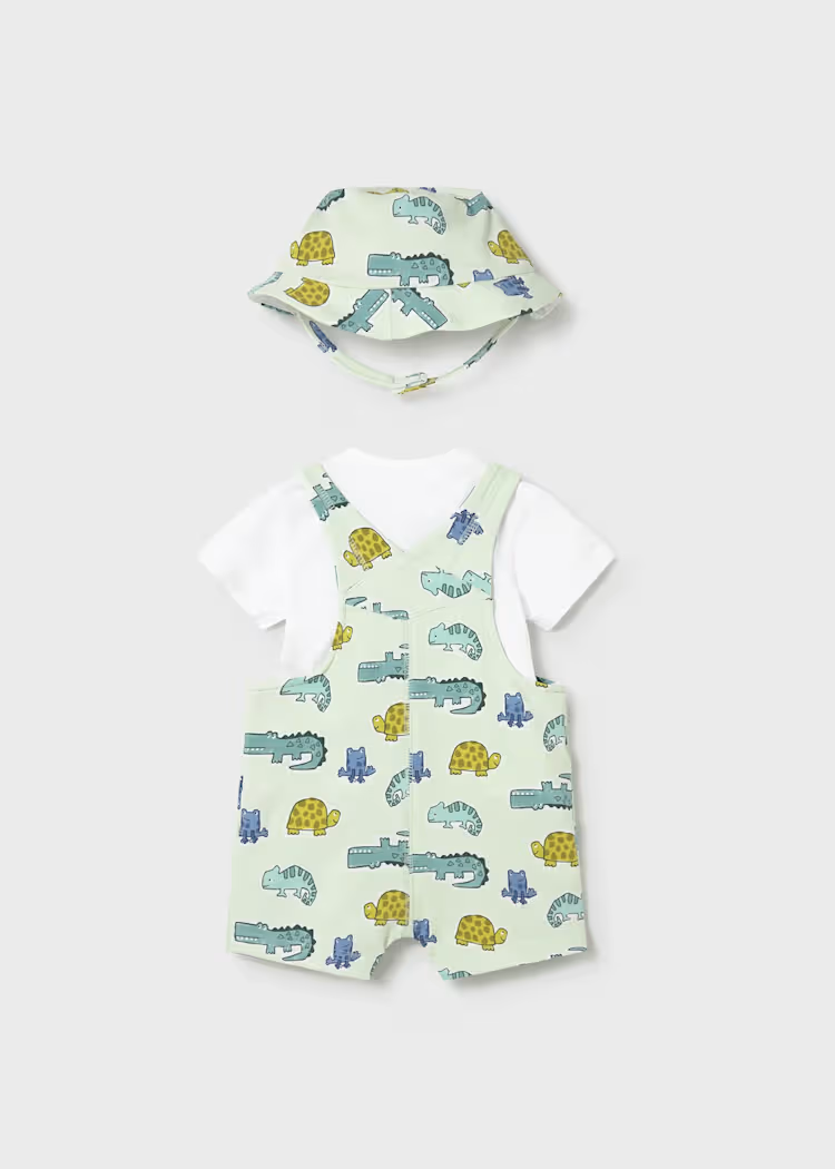 Mayoral Mayoral Dino Overall & Hat Set