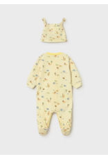 Mayoral Mayoral Sunny Jungle Footed Romper & Hat Set