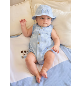 Mayoral Mayoral Bubble Sunsuit & Hat Set