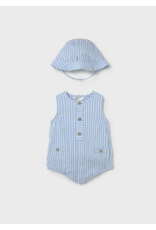 Mayoral Mayoral Bubble Sunsuit & Hat Set
