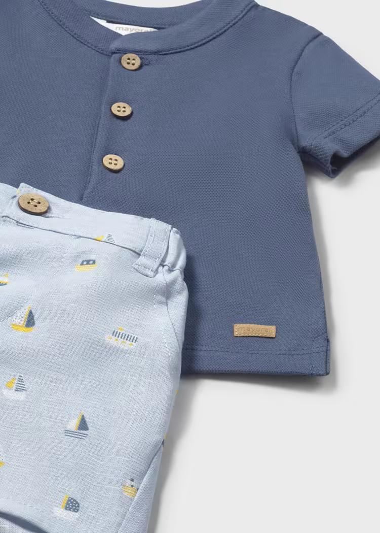Mayoral Mayoral Sail Away Polo & Shortie Set