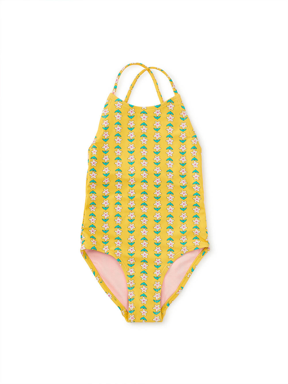 Tea Collection Cross Back One Piece Swimsuit - Vintage Floral Tile