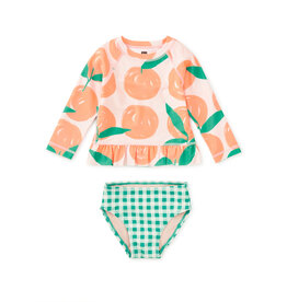 Tea Collection Valencia Orange Rash Guard Baby Swim Set
