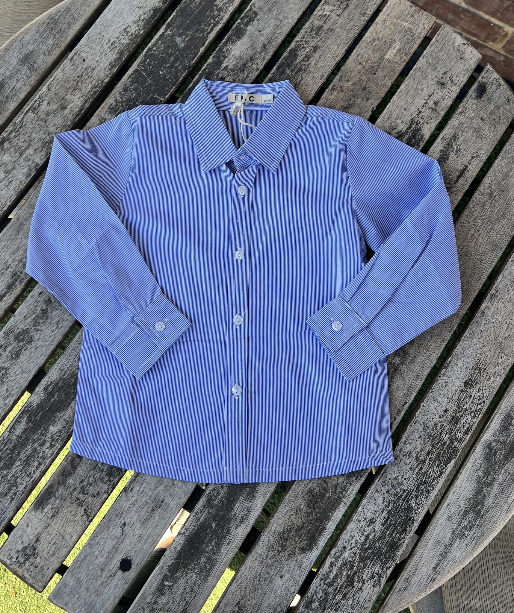 Emc Classic Pinstripe Button Top