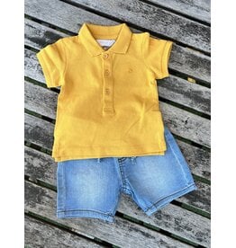 Mayoral Mayoral  Yellow Polo & Jean Shortie Set