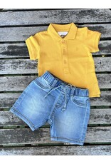 Mayoral Mayoral  Yellow Polo & Jean Shortie Set