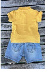 Mayoral Mayoral  Yellow Polo & Jean Shortie Set