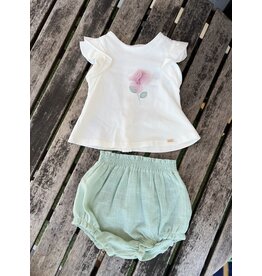 Mayoral Mayoral Flower Top & Bloomer Set