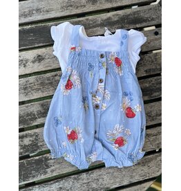 Mayoral Mayoral Strawberry Button Romper & Tee Set