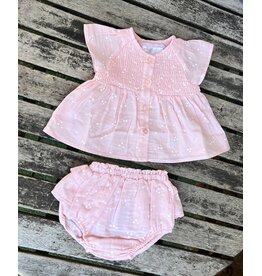 Mayoral Mayoral Rosa Cotton Shirt & Ruffle Bloomer Set