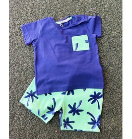 Emc Dizzy Palms Contrast Tee and Short Set