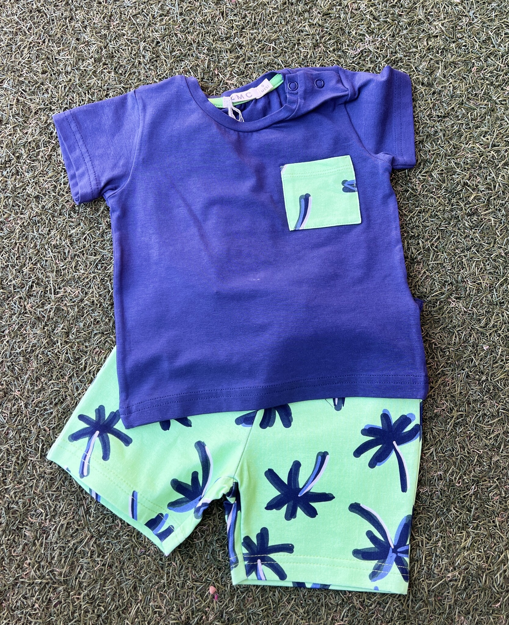 Emc Dizzy Palms Contrast Tee and Short Set