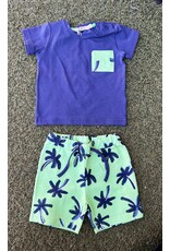 Emc Dizzy Palms Contrast Tee and Short Set