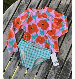 Tea Collection Poppy Poppies Rash Guard Swim Set