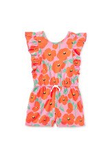 Tea Collection Flutter Sleeve Romper - Poppy Poppies