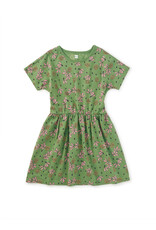 Tea Collection Short Sleeve Ballet Dress - Olive Floral