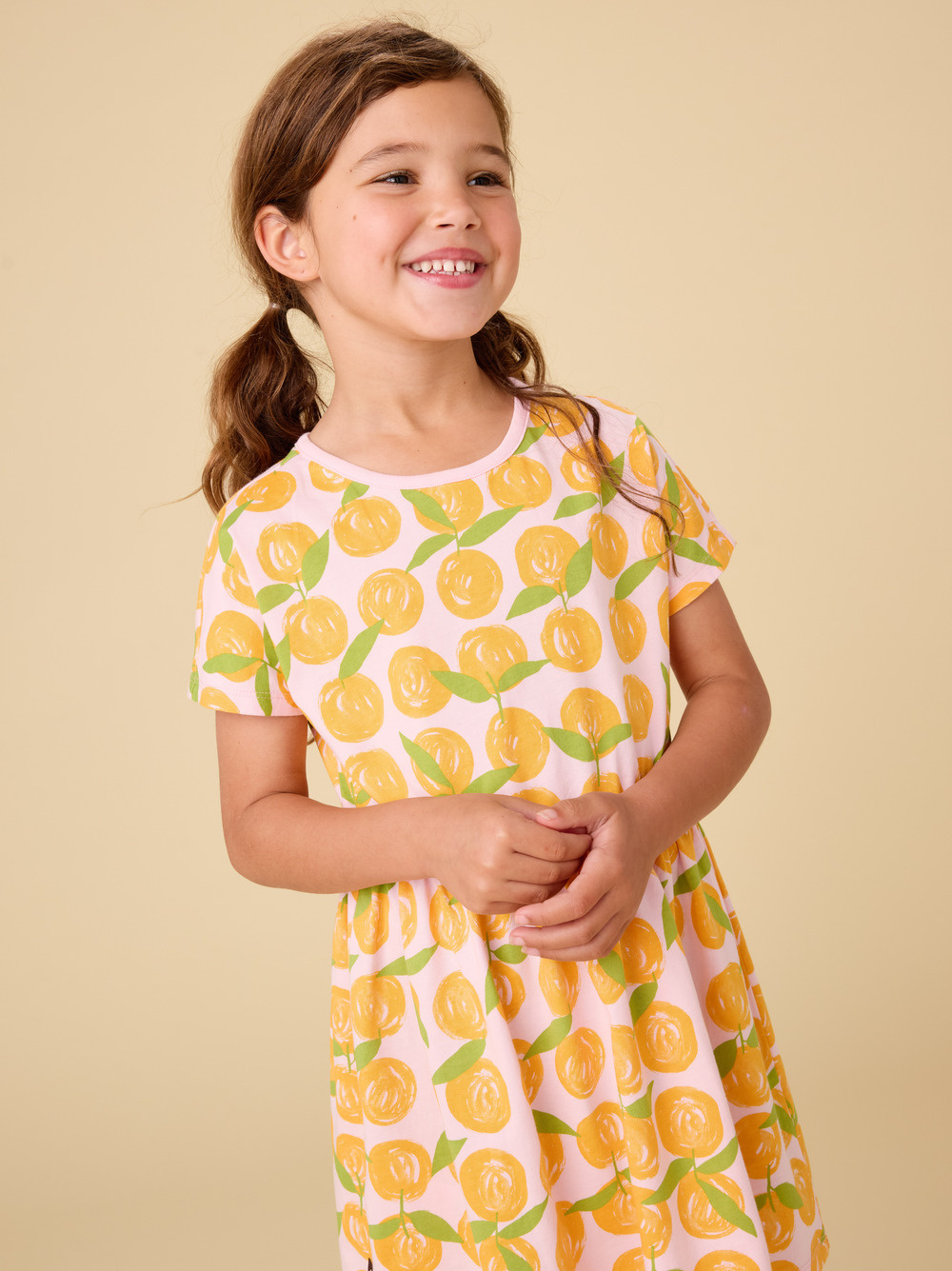 Tea Collection Short Sleeve Ballet Dress - Valencia Orange