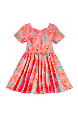 Tea Collection Short Sleeve Ballet Dress - Poppy Poppies