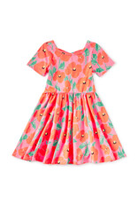 Tea Collection Short Sleeve Ballet Dress - Poppy Poppies