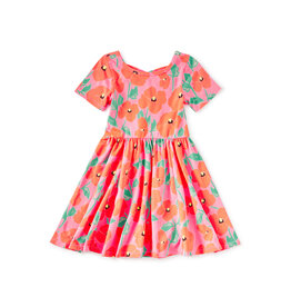 Tea Collection Short Sleeve Ballet Dress - Poppy Poppies