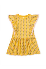 Tea Collection Vintage Floral Tile Crochet Trim Ruffle Dress