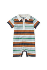 Tea Collection Polo Baby Romper - Mineral