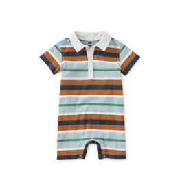 Tea Collection Polo Baby Romper - Mineral