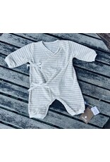 Snug Organic Cotton Kimono Coverall - Cream Stripe