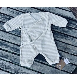 Snug Organic Cotton Kimono Coverall - Cream Stripe