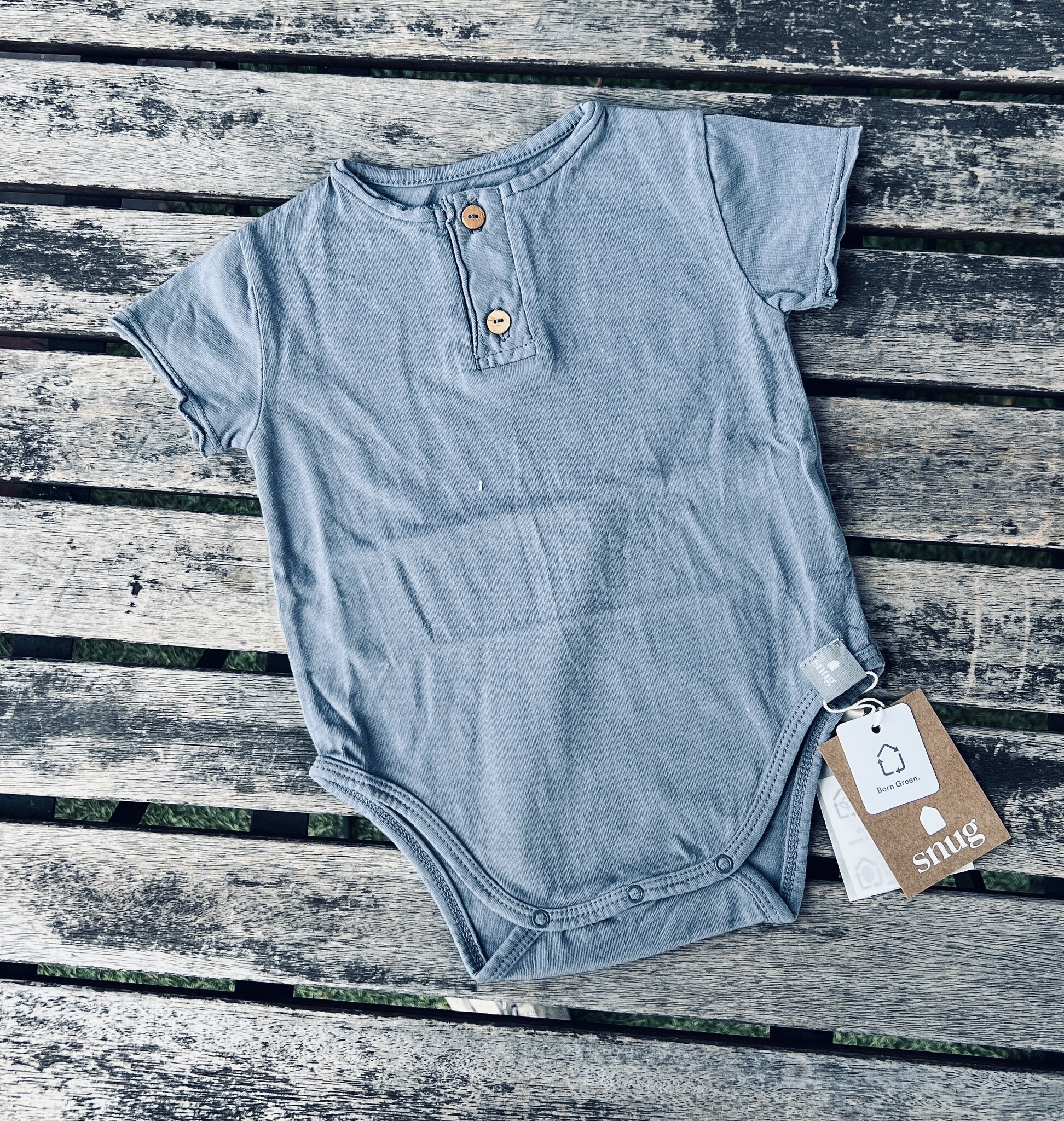 Snug Organic Cotton Basics Bodysuit - Pool Blue
