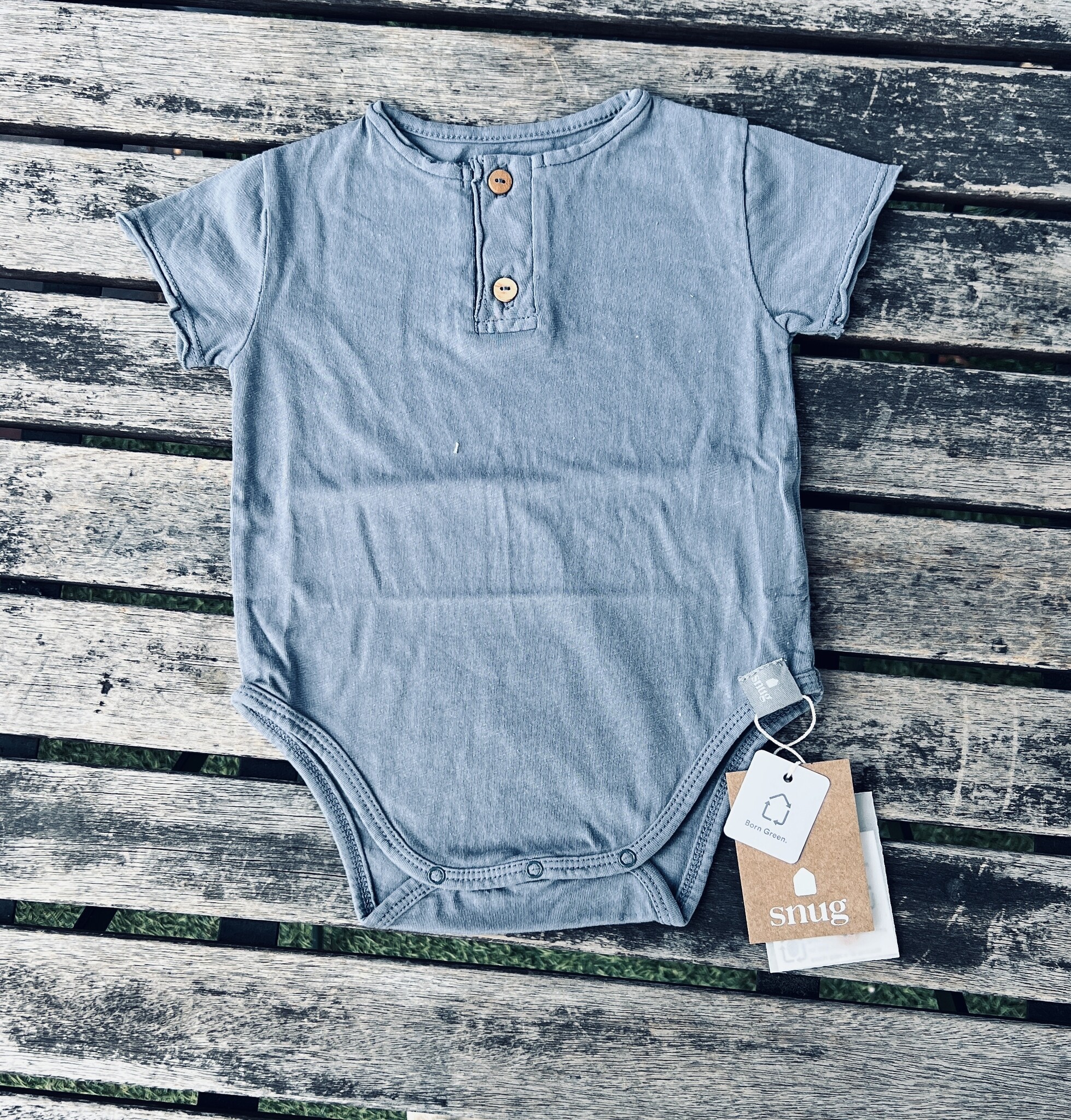 Snug Organic Cotton Basics Bodysuit - Pool Blue