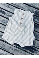 Snug Organic Cotton Shortie Romper - Cream Stripe