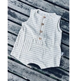 Snug Organic Cotton Shortie Romper - Cream Stripe