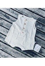 Snug Organic Cotton Shortie Romper - Cream Stripe