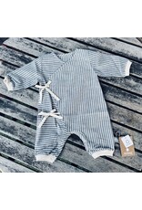 Snug Organic Cotton Kimono Coverall - Cornflower Stripe