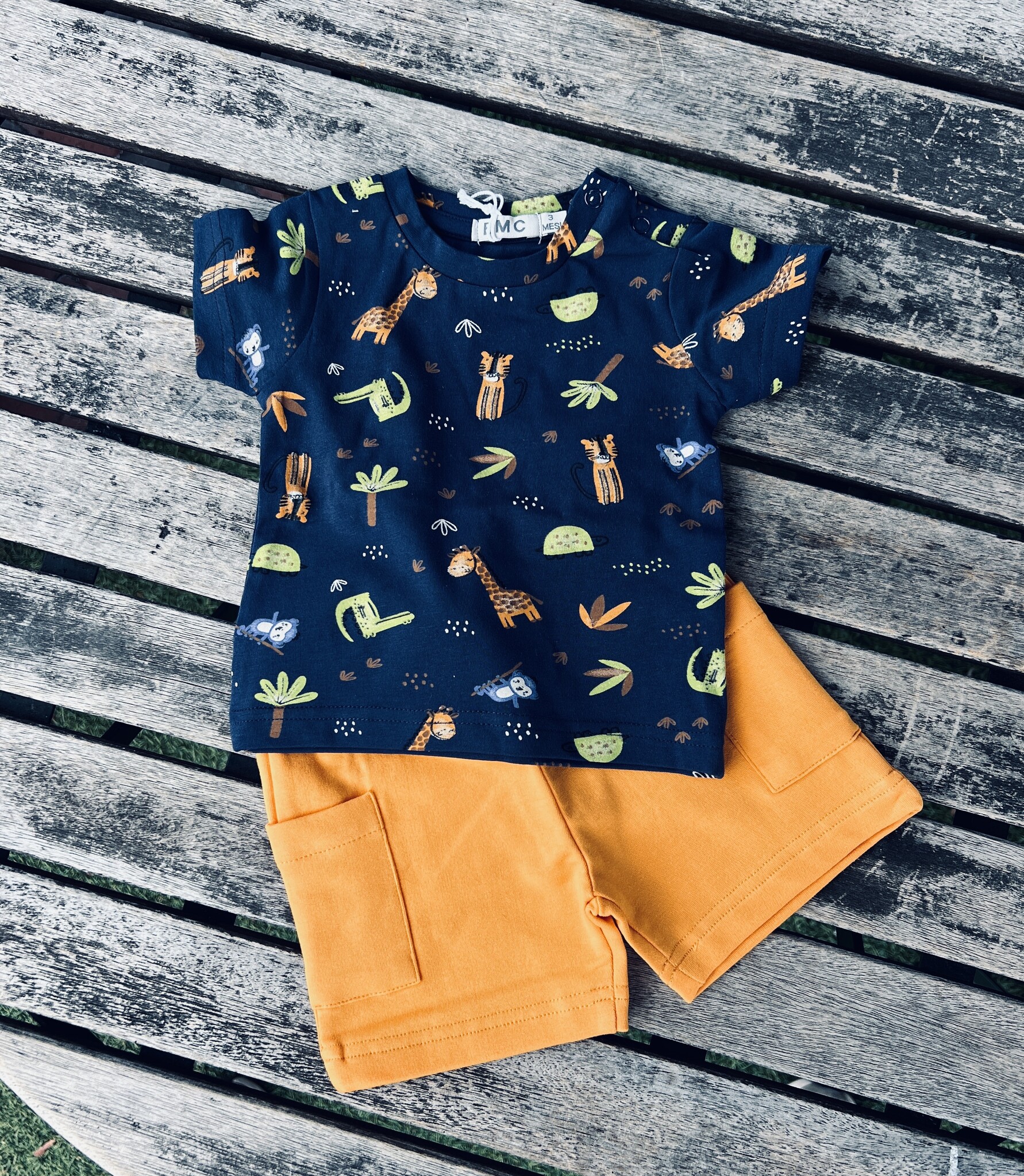 E.M.C. Jungle Friends Character Tee & Printed Short Set