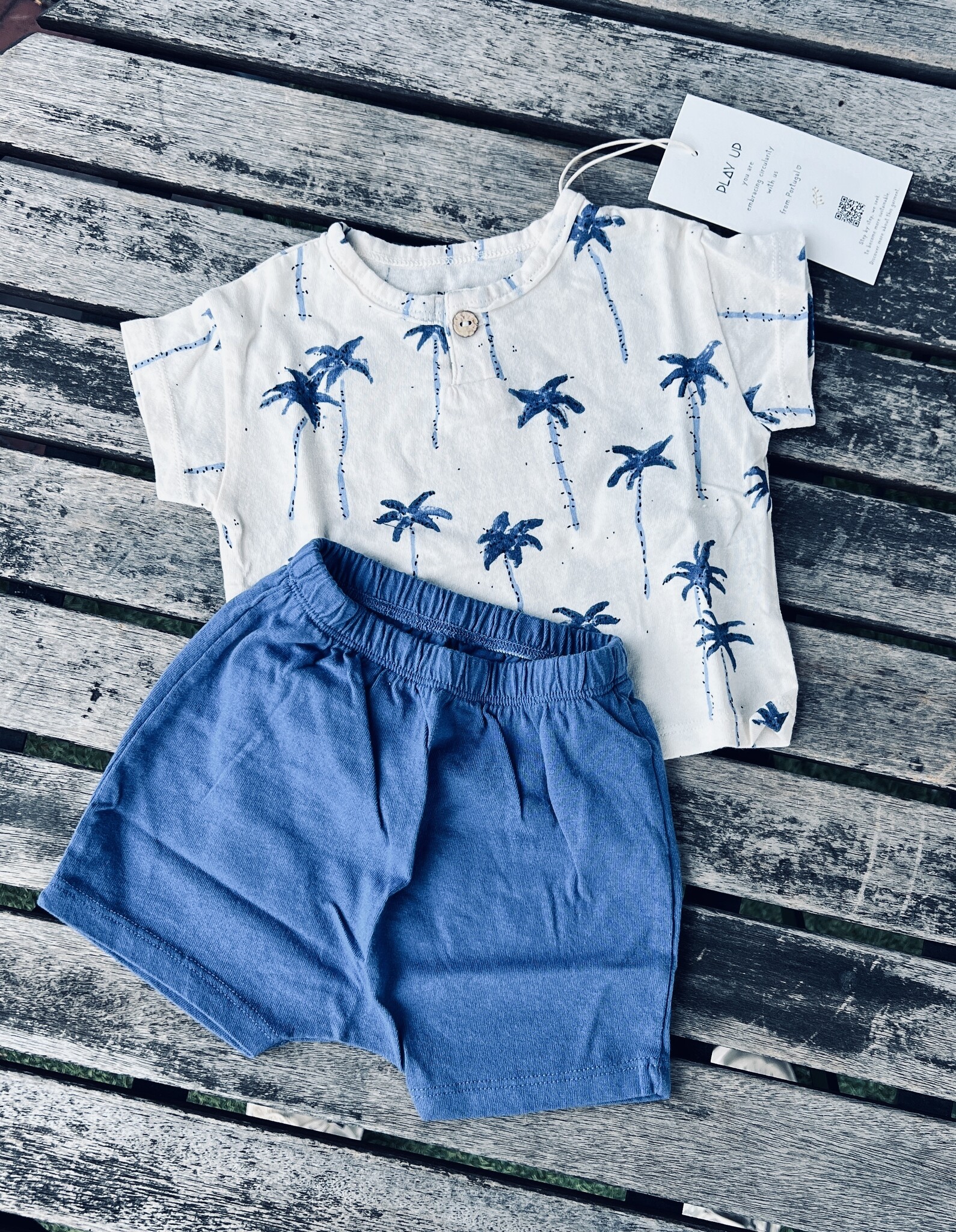 Play Up Laguna Palms Organic Cotton Tee & Shortie Set